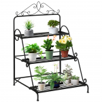 Metallist lillealus 60.5 x 59.5 x 95.5 cm Must