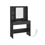 Tualettlaud peegliga 40 x 90 x 145 cm must