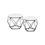 Diivanilauad 2 tk 50x50x40.6 cm Valge Must