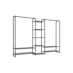 Garderoob riietele 29 x 183 x 159 cm must
