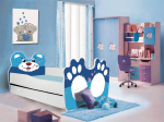 Voodi madratsi ja sahtliga BEAR BLUE 140x70 cm Sinine