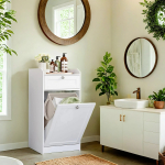 Vannitoakapp pesukorviga 40x40x80 cm Pilvevalge