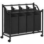 Pesukorv ratastega 87.5x81x38.5 cm Must