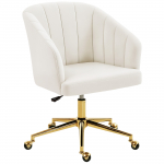 Kontoritool 61x60x83.5-92.5 cm Valge Sametkangas