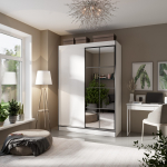 Liugustega riidekapp OSGAR 150 150x206x65 cm Valge