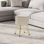 &Uuml;mmargune taburet Valge