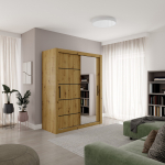 Liugustega riidekapp MOX 160 160x200x64 cm Must
