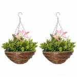 Kunstlilled Clematis 30x32 cm roosa roheline