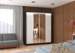 Liugustega Riidekapp DALLAS 180 180x215x58 cm Must