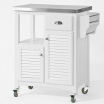 Ratastel k&ouml;&ouml;gikapp 71x45x94 cm valge