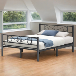 Kaheinimese voodi 198 x 141.8 x 86.4 cm Must