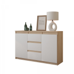Kummut sahtlitega 120x75x35 cm valge matt