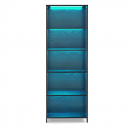 Raamaturiiul LED valgustusega 178 cm must