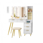 Tualettlaud valgustusega 40x110x135 cm Valge