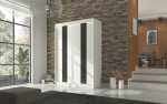 Liugustega riidekapp KAREN 150x215x61 cm Valge