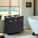 Riidest pesukorv 155 liitrit 70 x 40 x 66 cm Must