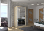 Liugustega riidekapp NEVIO 100 100x200x58 cm Sonoma Valge