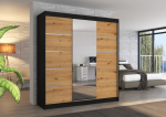 Liugustega Riidekapp BERGEN 200 200x215x58 Must