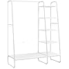 Riidestange riiulitega 120x45x160cm valge