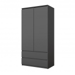Suur riidekapp Joelle 90x180x50 cm Antratsiit