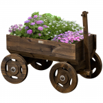 Puidust lillekast vanker 120x53x55 cm pruun