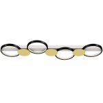 Laevalgusti elutuppa LED 100x31x7 cm must kuld