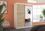 Liugustega riidekapp JORDI 150 150x200x58 cm Valge