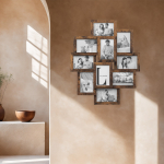 Pildiraamide kollaaž vintage pruun