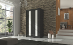 Liugustega Riidekapp KAREN 120x215x61 Must