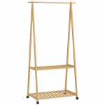 Riidenagi ratastega 84.5x43.5x158 cm Bambus