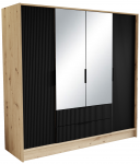 Riidekapp Norel 200 200x200x51 cm Must