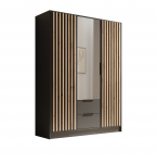 Riidekapp Neri 150 150.5x200x51 cm Must