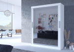 Liugustega Riidekapp PERMO 150 150x200x58 cm Valge