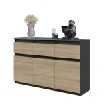Sahtlitega kummut 120x75x35 cm pruun