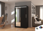 Liugustega Riidekapp BARIO 120 120x200x58 cm Must