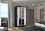 Liugustega riidekapp DRAGONIS 100 100x200x58 cm Must