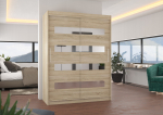 Liugustega riidekapp BALTIC 150 150x200x58 cm Sonoma