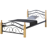 Voodi metallist 90 x 200 cm Must