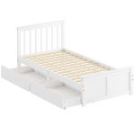 Voodi sahtlitega 207x98x82 cm valge puit