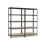 Metallist laoriiul 2 tk 200x120x60 cm must