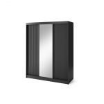Liugustega riidekapp Prescco III 60x180x220 cm Must