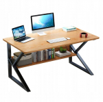 Kontorilaud riiuliga 100x60 cm pruun