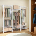 Riidestange riiulitega 40x175x180 cm Valge
