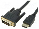 Laidas HDMI / DVI VCOM 24+1M Juodas, 3m