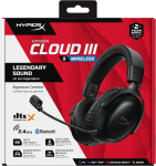 Juhtmevabad k&otilde;rvaklapid HyperX Cloud III S must, Bluetooth, 2.4GHz
