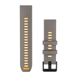 Garmin QuickFit 22 Watch Band Silver Gray / Yellow Flare Silicone 010-14507-02