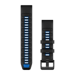 Garmin QuickFit 22 Watch Band Black / Pilot Blue Silicone 010-13392-09