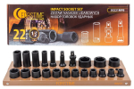 L&ouml;&ouml;kpadrunite komplekt, FORSTIME, FT-50221MPB, 22 osa, 1/2" DR, CrMo teras, 6-kant