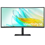 Samsung LS34C652UAUXEN ViewFinity S6 34" Ultra-WQHD 3440&times;1440 100 Hz 21:9 1000R k&otilde;ver VA LCD monitor 5 ms Sisseehitatud k&otilde;larid USB-C LAN K&otilde;rguse/kalde/p&ouml;&ouml;ra reguleerimine Must