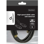 Gembird HDMI-HDMI kaabel 3 m CC-HDMI4L-10, 4K UHD 60 Hz, 10 Gbit/s, kuldkontaktid, must/oranž